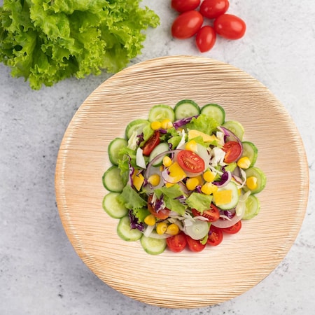 Smarty Had A Party 13 oz. Round Palm Leaf Eco Friendly Disposable Soup Bowls (100 Bowls), 100PK 4677R-CASE