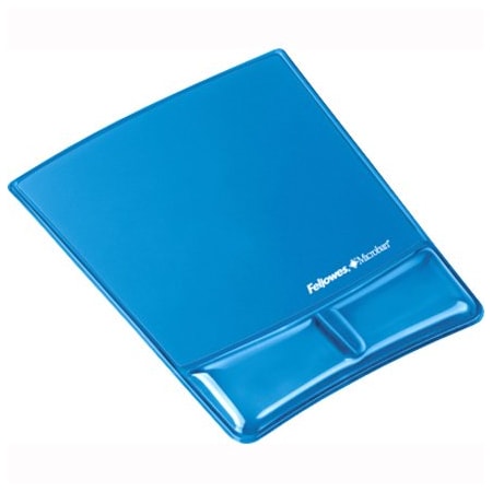 Fellowes Mouse Pad w/Wrist Support, Blue, Standard 9182201