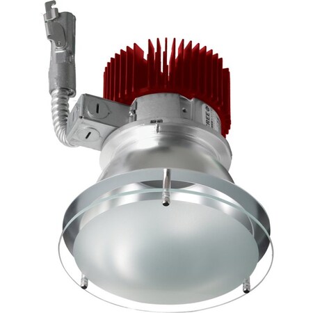 Elco Lighting 4in LED Light Engine, Drop Glass Trim, 1600lm, 5000K, Chrome E412L1650C2