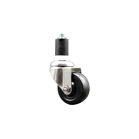 Service Caster 3 Inch 316SS Soft Rubber Wheel Swivel 1-3/4 Inch Expanding Stem Caster SCC SCC-SS316EX20S314-SRS-134
