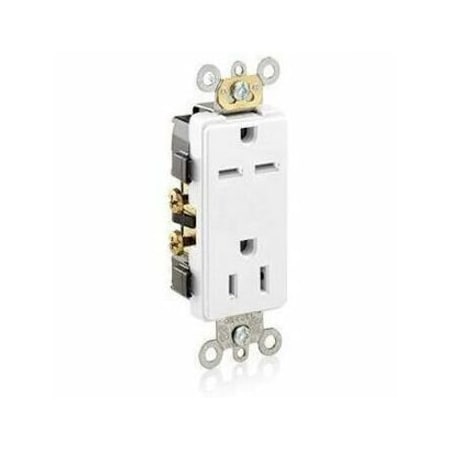 Leviton Commercial Grade Decora Receptacle, 15 Amp, 125/250 Volt 16292-W