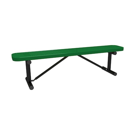 Leisure Craft 6' Standard Bench With No Back, Perforated Metal, Portable, Green B6XPP-PERF-GREEN