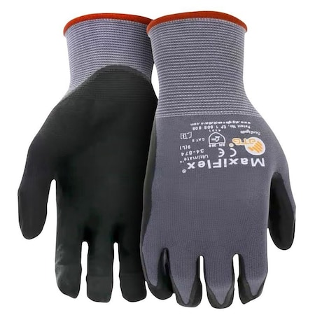 Boss Coated Gloves, Nitrile, Black/Gray, M 34-874T/M