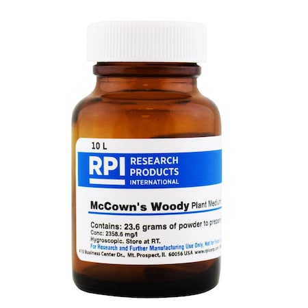 Rpi McCown's Woody Plant Medium, Powder, Makes 10 Liters M10100-10.0