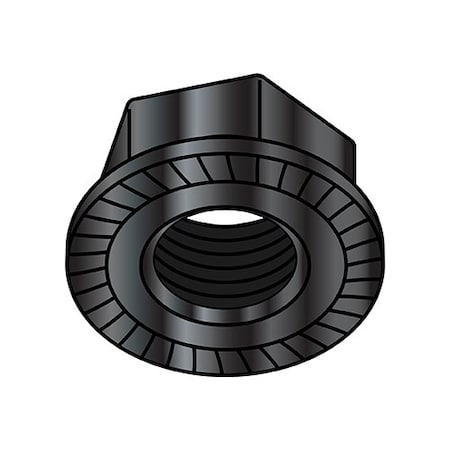 Zoro Select 5/16-24 Serr. Hex Flange Locknut Blk Ox, 1500Pk 32NRB
