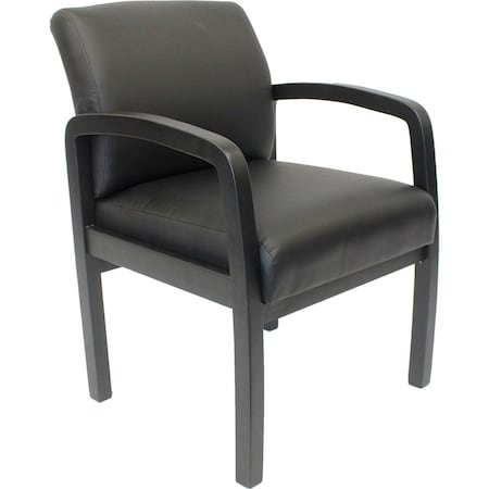 Boss Guest Chair, Black Seat, Black Back, 23 in W 27" L 34" H, Fixed, Vinyl Seat B9580BK-BK