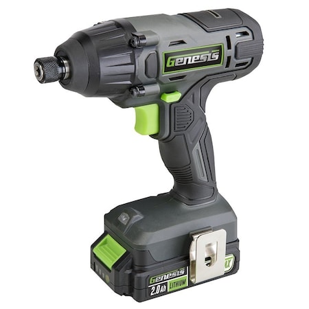 Richpower Genesis G20 Max Impact Driver, Battery Included, 20 V, 2 Ah, 1/4 in Drive, Hex Drive, 0 to 3600 ipm GLID20B