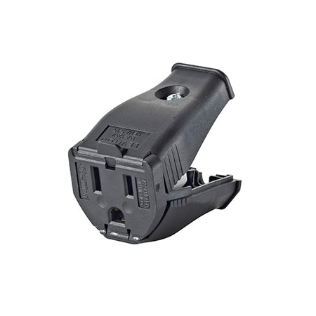Leviton Connector, 2-Pole, 3 Wire Grounding Cord Outlet 3W102-E