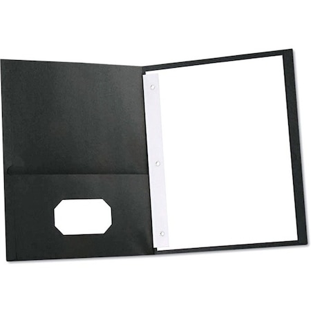 Universal Two-Pocket Portfolios w/Tang Fasteners, 11 x 8-1/2, Black, 25/Box UNV57114***