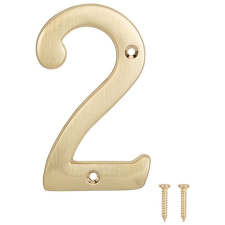 Prosource House Number, Character: 2, 4 in H Character, 2.28 in W Character N-Z042PB3L-PS