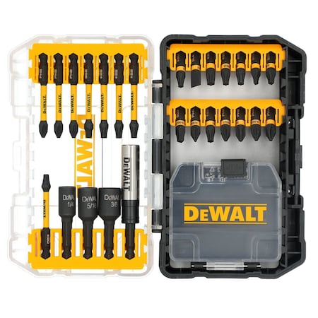 Dewalt FlexTorq 26pc Driver Bit Set, S2 Steel, Shank:1/4" DWANGFT26SET