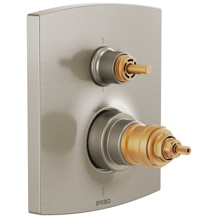 Brizo Kintsu: TempAssure Thermostatic Valve with Integrated 6-Function Diverter Trim - Less Handles T75606-NKLHP
