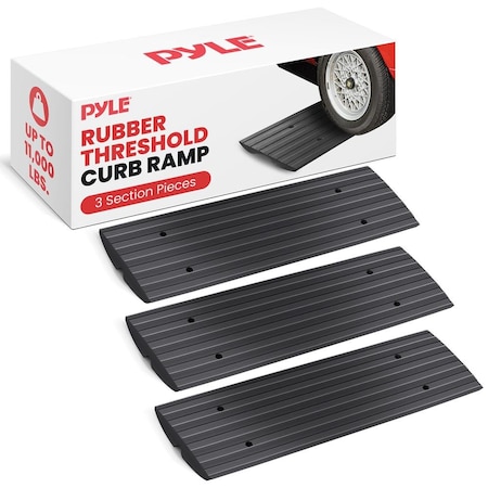 Pyle Car Driveway Adjustable Curb Ramps, 3PK PCRBDR23