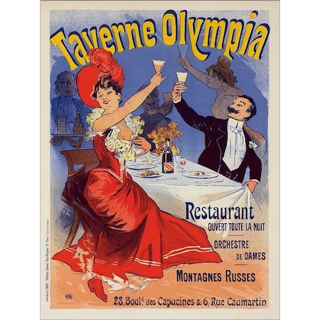 Homeroots Taverne Olympia French Restaurant Unframed Print Wall Art 388260