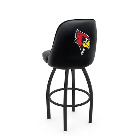 Holland Bar Stool Co Logo Grizzly Illinois State 30 in. Swivel Bar Stool with Black Wrinkle Finish L048