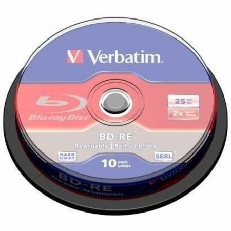 Verbatim BD-RE 25GB 2X with Branded Surface - 10pk Spindle Box - 120mm 43694