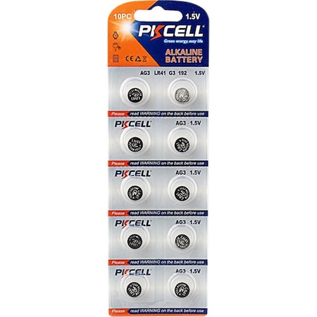 Pkcell 1.5V Alkaline Button Cell Battery, Pack of 10 PK130281