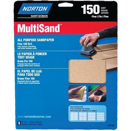 Norton Clipper SANDPAPR ALL PUR 150G, 5PK 07660747720