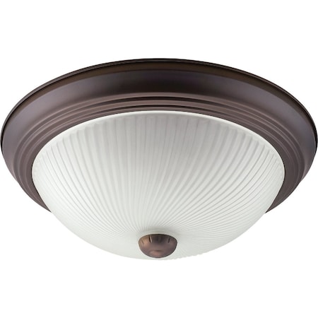 Home Impressions 13'' Oil Rubbed Bronze Incandescent Flush Mount Ceiling Light Fixture with Frosted Swirl Glass IFM213ORB