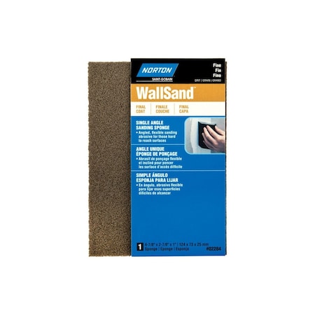Norton WallSand Sanding Sponge, 4-7/8 in L, 2-7/8 in W, Fine Gray 7660702284