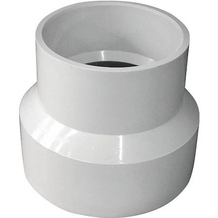 Genova IPEX Reducing Coupling, 4 x 3 in, Hub, PVC, White, SCH 40 Schedule 193026