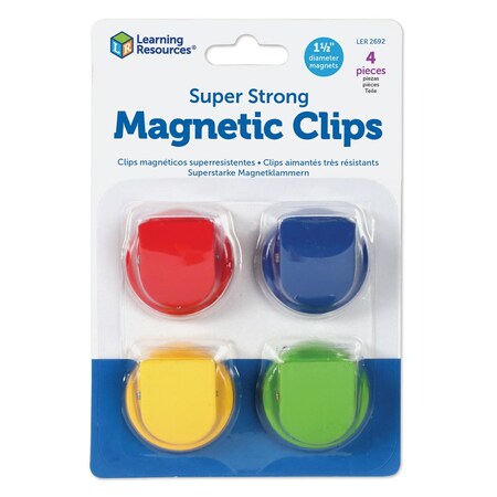 Learning Resources Super Strong Magnetic Clips, Assorted Colors, 4PK LER2692