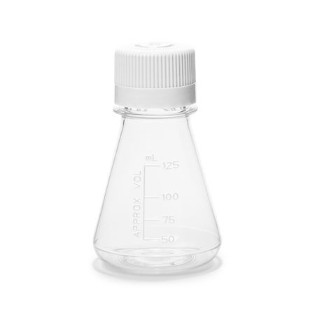 United Scientific Unistore Sterile Erlenmeyer Flask Vented, PETG, 125 mL, 24PK UNERFLSPETG125