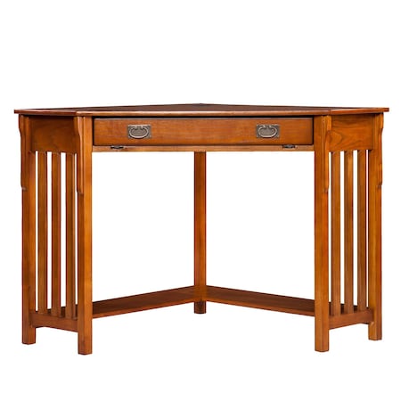 Homeroots Mission Oak Corner Computer Desk 402034