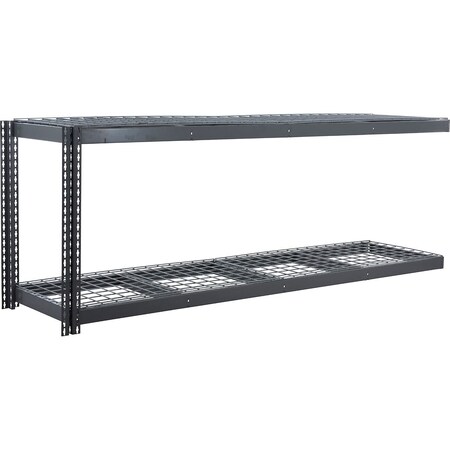 Global Industrial 2 Shelf, Standard Duty Boltless Shelving, Add On, 96"W x 18"D x 36"H, Wire Deck B3171517