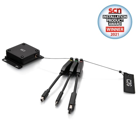 Cb Distributing Retractable 4K HDMI Dongle Adapter Ring - Color Coded MDP, DP, USB C - Black ST3448128