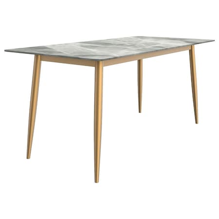 Leisuremod Rectangular 70.86 in W, 29.5 in L, Sintered Stone/Steel, Light Grey ZTBG-71IGR-S