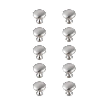 Elegant Decor 1.2 in. Dia. Cadon Multipack Mushroom Knob, Brushed Nickel, 10PK KB2002-NK-10PK