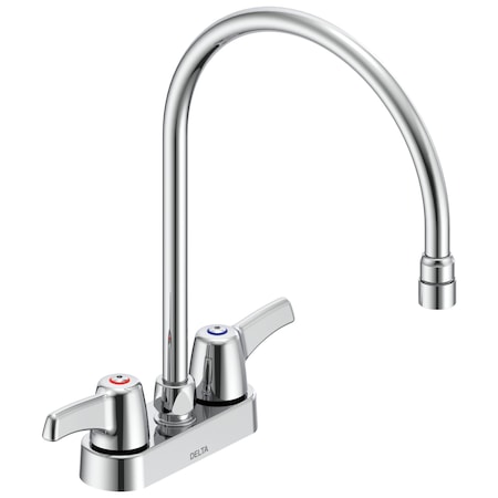Delta Commercial 27C4 / 27C5 / 27C6 Two Handle 4 In Deck-Mount Faucet In Chrome 27C4943-R7