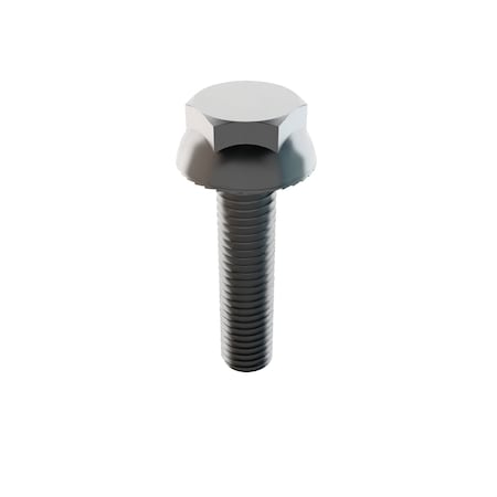 Zoro Select Not Graded, M8-1.25 Serrated Flange Bolt, Plain Stainless Steel, 35 mm L, 10 PK 31-MFH-8-35