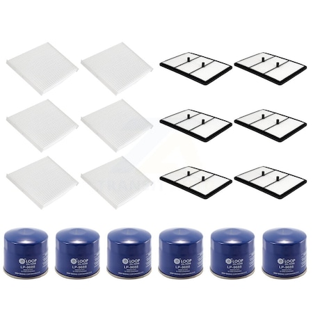 Pur 6X Air + 6X Cabin + 6X Engine Oil Filter 18 Total Kit For Kia Niro Hyundai Ioniq KFM-103597