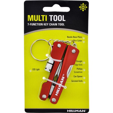Hillman Steel Red Multi-Tool High End Accessories Key Ring 713168