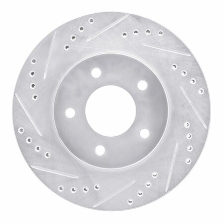 Dynamic Friction Co DFC Brake Rotor - Drilled and Slotted - Silver 631-45007L
