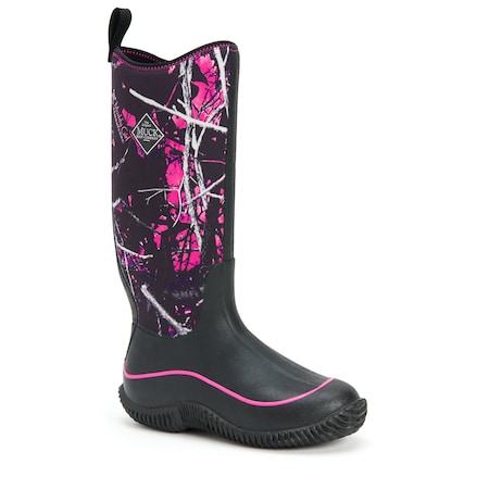 Muck Boot Co Women's Hale Tall Rubber Boot, Plain Toe, 15" Height, Black/Muddy Girl, 10 HAW-MSMG-MNS-100