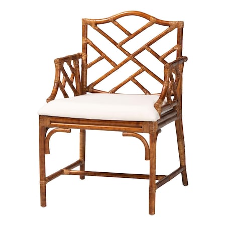 Bali & Pari Aella Marbled Tortoise Natural Rattan Armchair 268-14752-ZORO