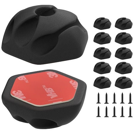 Klein Tools Cable Clip, Rubber, Black, 1.30 in L, 10 PK 450-410