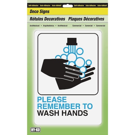 Hy-Ko Please Wash Hands Sign D-26