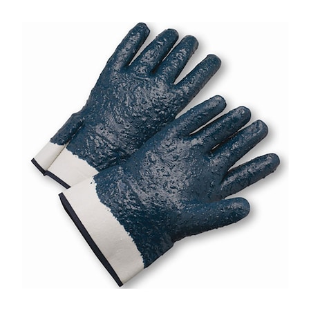 Pip Nitrile Dipped Glove with Jersey Liner and Rough Grip on Full Hand, Safety Cuff, 12PK 9526