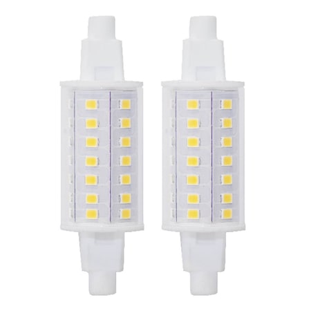 Bulbrite 50-Watt Equivalent J-Type Dimmable Double Ended Short LED Light Bulb Soft White, 2PK 861605