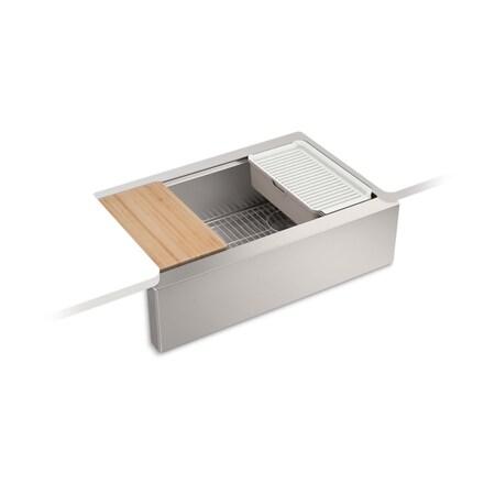 Kohler Strive 32-1/2 undermount single-bowl farmhouse workstation kitchen sink K-33656-PC-NA