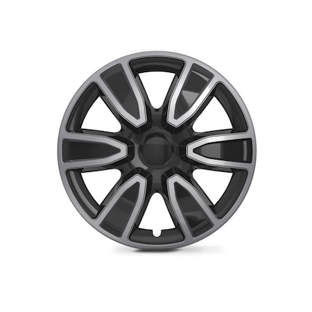 Altertrim 14 in Univ Hubcaps for steel whls, Snap-On, (Slvr & Blk Lacq), 4PK CHB-5087-DP-14