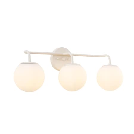 Jonathan Y Louis Parisian Globe 25" 3-Light Metal/Frosted Glass Modern Contemporary LED Vanity Light, Almond JYL3536C