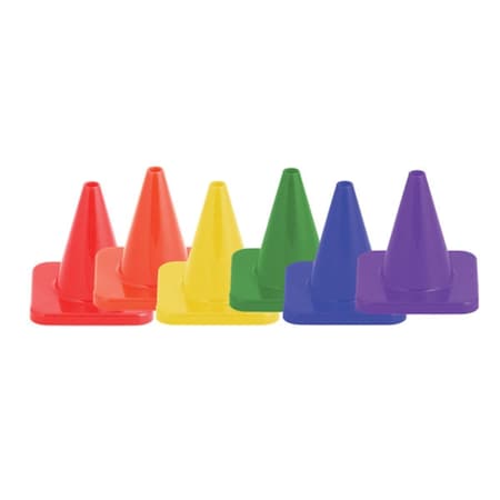 Perfectpitch 4 in. Hi Visibility Flexible Vinyl Cone Set, Multicolor, 6PK PE623073