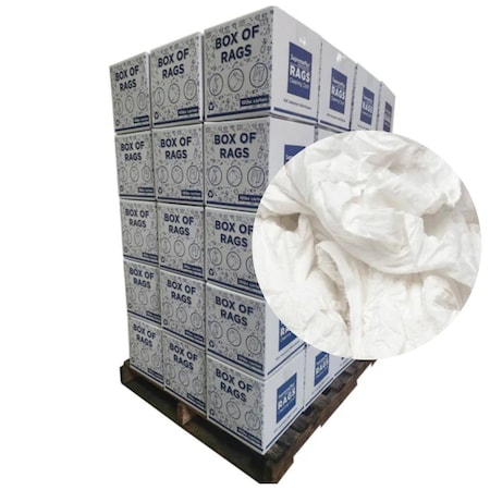 Supremeplus Recycled White Linen Mixed Material Cleaning Rags, 720 lbs. Pallet, 72 x 10 lbs. Boxes, 72PK SP-8834