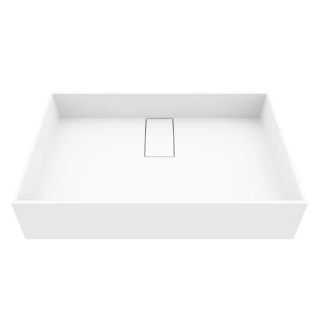 Vigo Bryant Modern White Matte Stone 23 in. L x 15 in. W x 5 in. H Rectangular Vessel Bathroom Sink VG04027