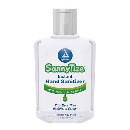 Dynarex Instant Hand Sanitizer, 2 oz Square Bottle, 144PK 1428